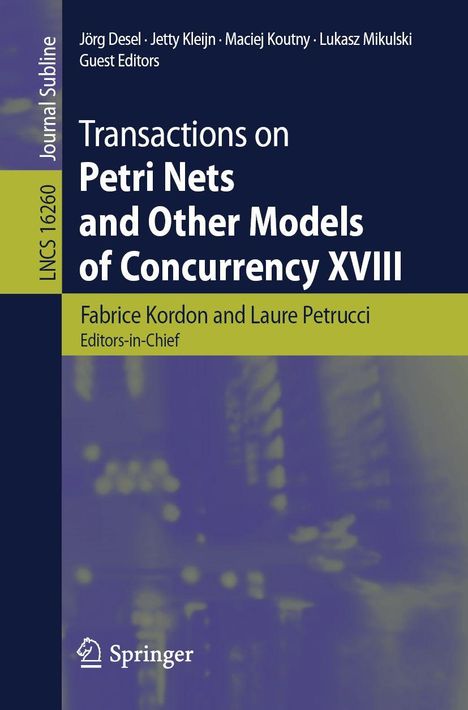 Cover-Text: "Transactions on Petri Nets and Other Models of Concurrency XVIII" auf blauem Hintergrund, Springer-Logo unten.