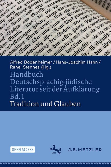 „Handbuch Deutschsprachig-jüdische Literatur seit der Aufklärung Bd. 1: Tradition und Glauben.“ Cover eines Buches.