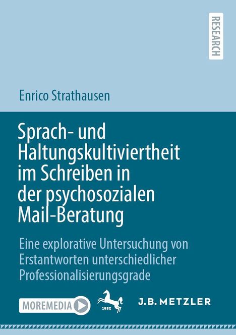 Text: "Enrico Strathausen: Sprach- und Haltungskultiviertheit im Schreiben in der psychosozialen Mail-Beratung." Unten Logos.