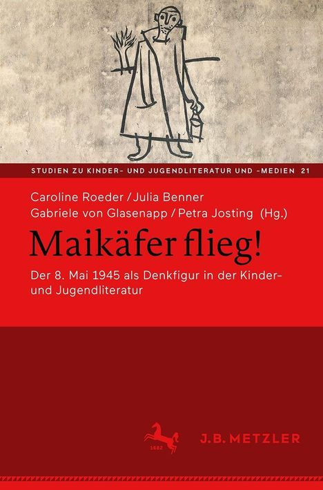 „Maikäfer flieg! Der 8. Mai 1945 als Denkfigur in der Kinder- und Jugendliteratur“. Oben abstrakte Strichzeichnung.