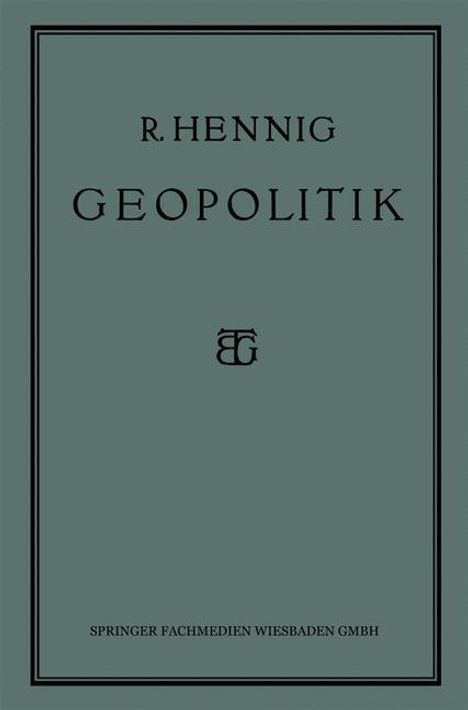 Richard Hennig: Geopolitik, Buch