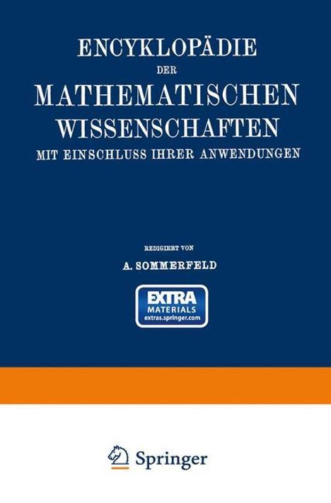 Sommerfeld Arnold: Encyklopädie der mathematischen Wissenschaften mit Einschluss ihrer Anwendungen, Buch