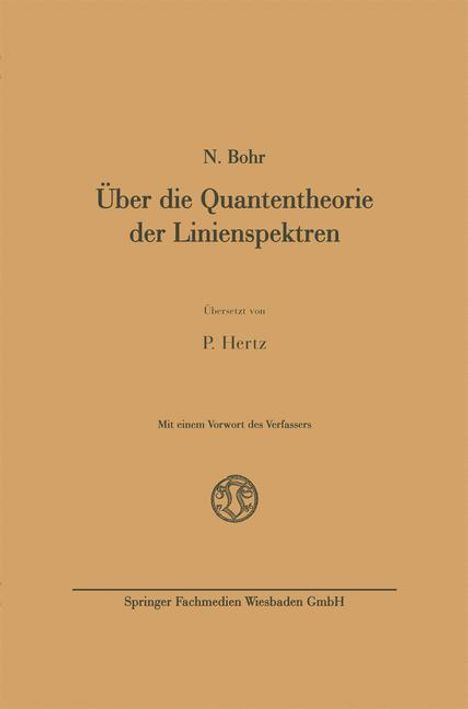 Niels Bohr: Über die Quantentheorie der Linienspektren, Buch