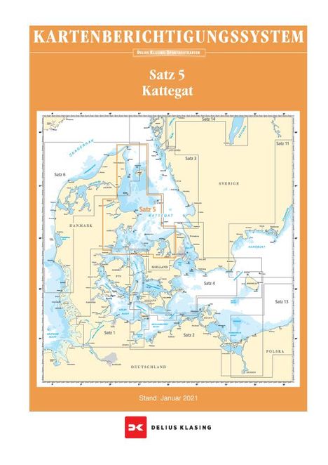 Berichtigung Sportbootkarten Satz 5: Kattegat (Ausgabe 2021), Karten