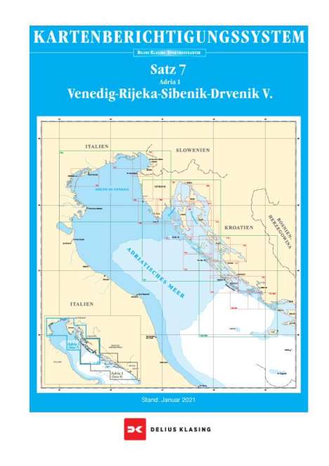 Berichtigung Sportbootkarten Satz 7: Adria 1 (Ausgabe 2021), Karten