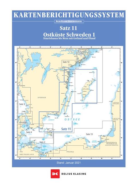 Berichtigung Sportbootkarten Satz 11: Ostküste Schweden 1 (A, Karten