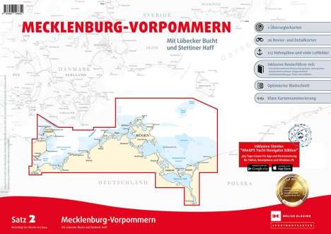 Sportbootkarten Satz 2: Mecklenburg-Vorpommern (Ausgabe 2024), Karten