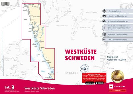 Sportbootkarten Satz 3: Westküste Schweden (Ausgabe 2024/2025), Karten
