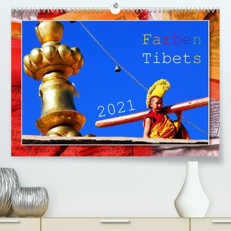 Manfred Bergermann: Bergermann, M: Farben Tibets (Premium, hochwertiger DIN A2 W, Kalender