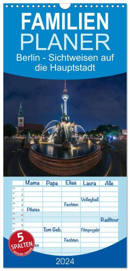 Jean Claude Castor I 030mm-Photography: Familienplaner 2024 - Berlin - Sichtweisen auf die Hauptstadt mit 5 Spalten (Wandkalender, 21 x 45 cm) CALVENDO, Kalender