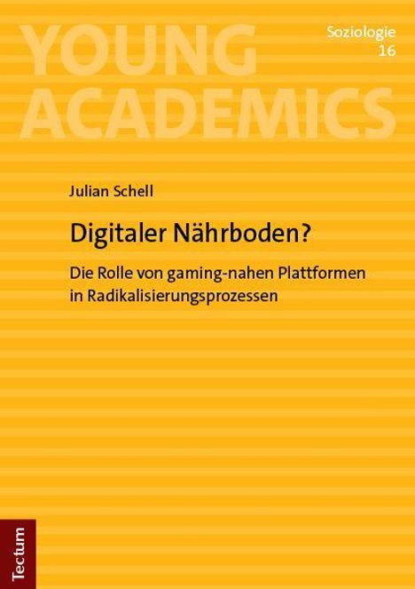 „Digitaler Nährboden? Die Rolle von gaming-nahen Plattformen in Radikalisierungsprozessen.“ Gelb-gestreiftes Design.