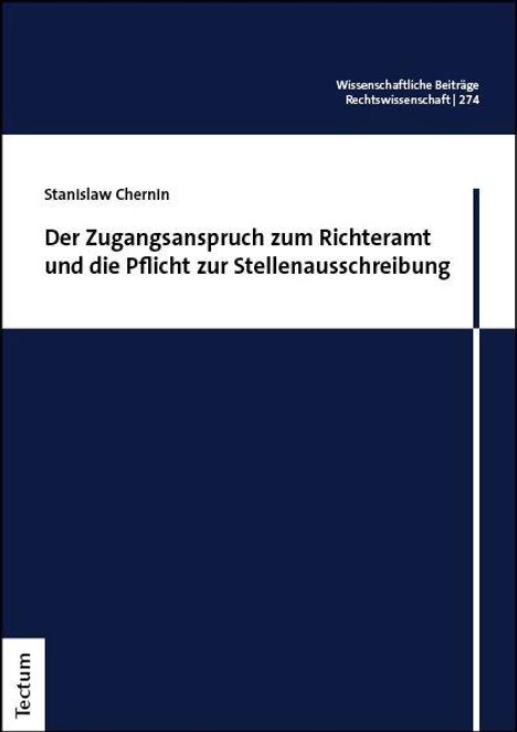 „Der Zugangsanspruch zum Richteramt und die Pflicht zur Stellenausschreibung.“ Blauer Hintergrund, weißer Textblock.