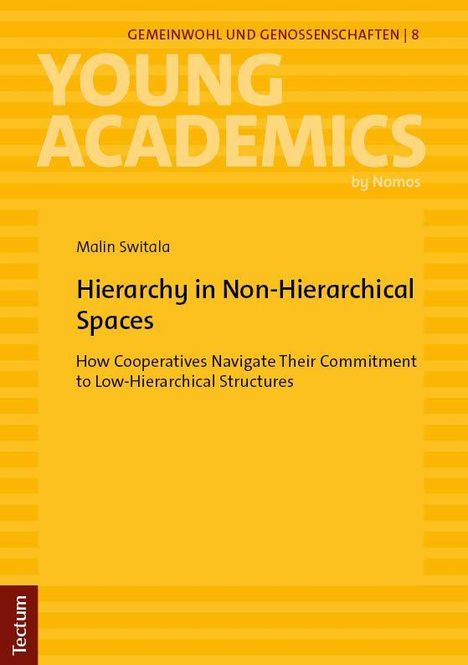 Titel: "Hierarchy in Non-Hierarchical Spaces". Gelbes Cover mit Texten und minimalistischem Design.
