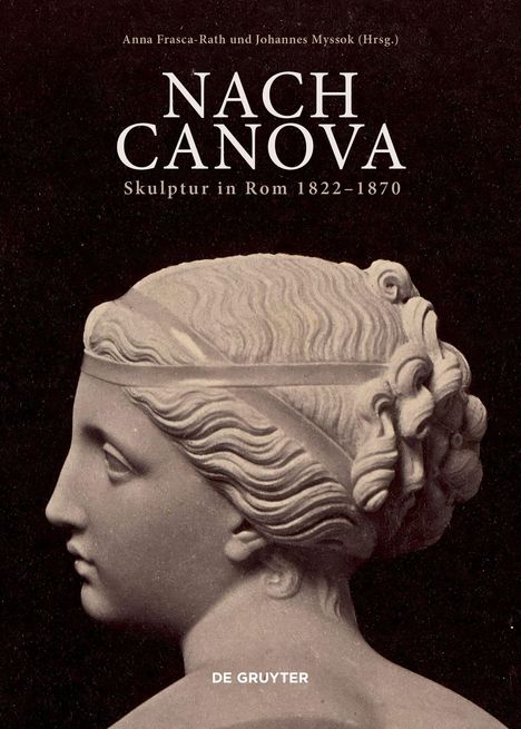 "Nach Canova, Skulptur in Rom 1822-1870". Profil einer eleganten, antiken Skulptur einer Frau im Seitenblick.