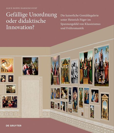 Text: "Gefällige Unordnung oder didaktische Innovation? Die kaiserliche Gemäldegalerie unter Heinrich Füger."  
Illustration: Ein Raum voller klassischer Gemälde.