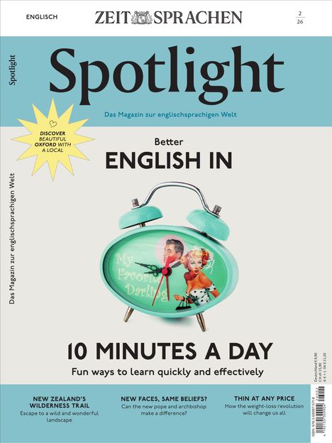 "Spotlight: Das Magazin zur englischsprachigen Welt. Better English in 10 Minutes a Day. Entdecke Oxford mit einem Einheimischen."