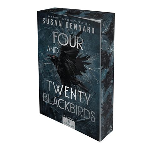 „Four and Twenty Blackbirds“: Cover eines Buches mit einem schwarzen Vogel auf dunklem Hintergrund.