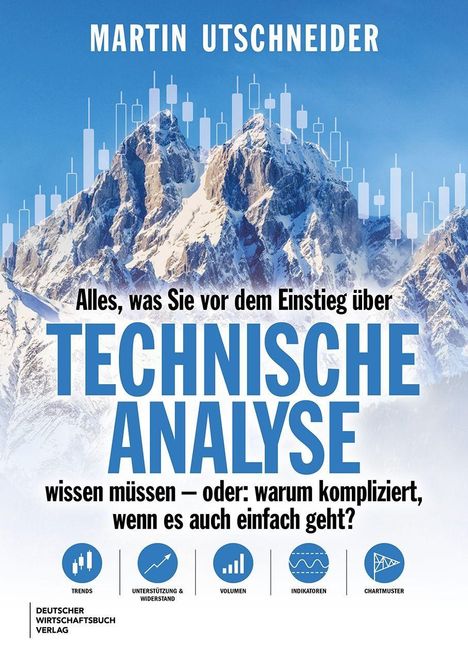"Alles, was Sie vor dem Einstieg über TECHNISCHE ANALYSE wissen müssen ..." Vor einem Gebirgshintergrund mit Diagrammen.