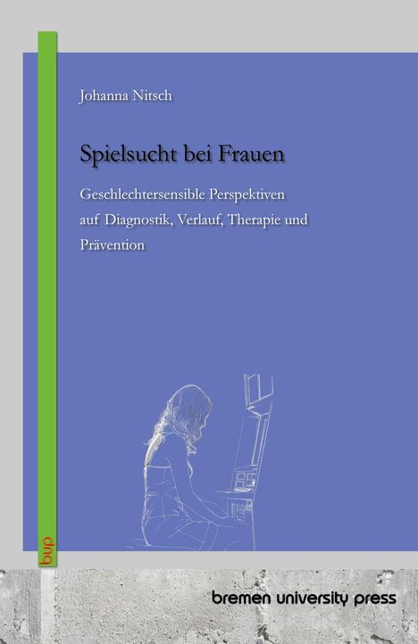 "Spielsucht bei Frauen: Geschlechtersensible Perspektiven auf Diagnostik, Verlauf, Therapie und Prävention." Illustration einer Frau an einem Spielautomaten.