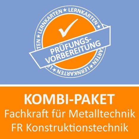 Logo mit den Texten: "Prüfungsvorbereitung", "Kombi-Paket", "Fachkraft für Metalltechnik", "FR Konstruktionstechnik".