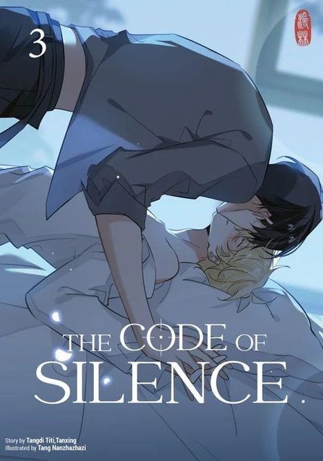 "THE CODE OF SILENCE", eine Nummer 3, zwei Menschen in naher, emotionaler Umarmung, sanfte Beleuchtung.