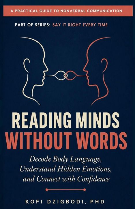 "READING MINDS WITHOUT WORDS" zeigt zwei stilisierte Gesichter, die sich anschauen.