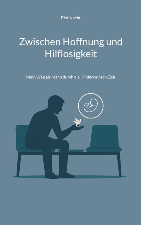 „Zwischen Hoffnung und Hilflosigkeit. Mein Weg als Mann durch die Kinderwunsch-Zeit.“ Silhouette eines Mannes auf einem Stuhl.