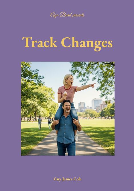 „Track Changes“ von Guy James Cole, präsentiert von Aga Bard. Ein Mann trägt eine Frau mit Eis auf den Schultern im Park.