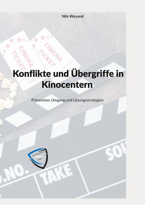 Titel: Konflikte und Übergriffe in Kinocentern. Mit Cinema-Tickets, Popcorn und Filmklappe.