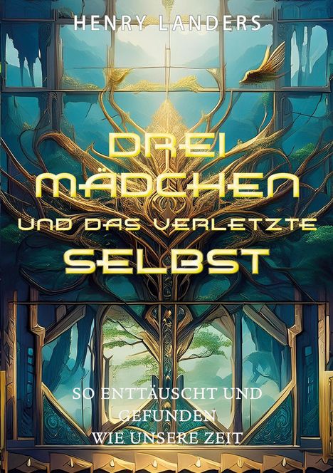 Titel: "Drei Mädchen und das verletzte Selbst". Darunter: "So enttäuscht und gefunden wie unsere Zeit". Filigrane, baumartige Illustration.