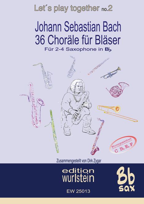Johann Sebastian Bach - 36 Choräle für Bläserfür 4 Saxophone in Bb, Buch
