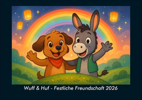 Kevin Heber: Wuff & Huf - Festliche Freundschaft 2026 Fotokalender DIN A4, Kalender