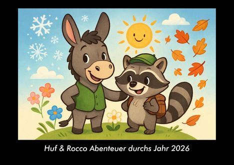 Kevin Heber: Huf & Rocco Abenteuer durchs Jahr 2026 Fotokalender DIN A3, Kalender