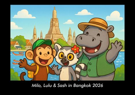 Kevin Heber: Milo, Lulu & Sash in Bangkok 2026 Fotokalender DIN A3, Kalender