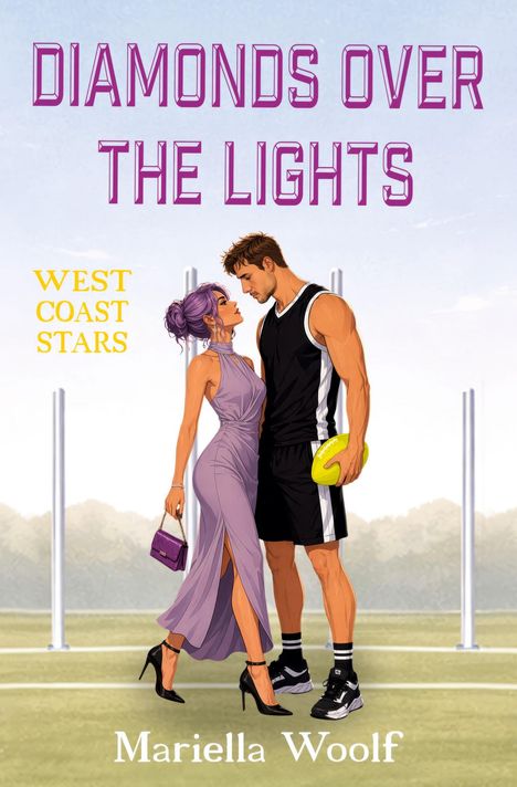 „Diamonds Over The Lights“, „West Coast Stars“, „Mariella Woolf“. Eine stilvolle Frau und ein Sportler in inniger Pose.