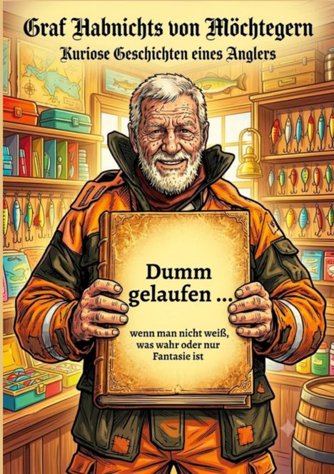 „Dumm gelaufen ... wenn man nicht weiß, was wahr oder nur Fantasie ist“. Ein älterer Mann in einer bunten Werkstatt.
