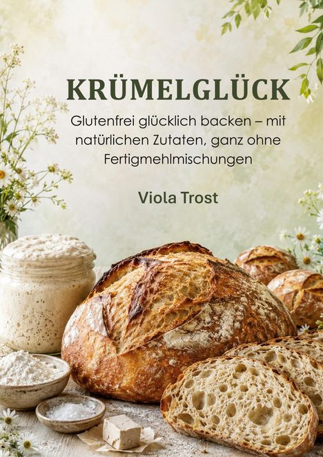„KRÜMELGLÜCK“; glutenfreies Backen, natürliche Zutaten, ohne Fertigmischungen, von Viola Trost. Brot und Zutaten.