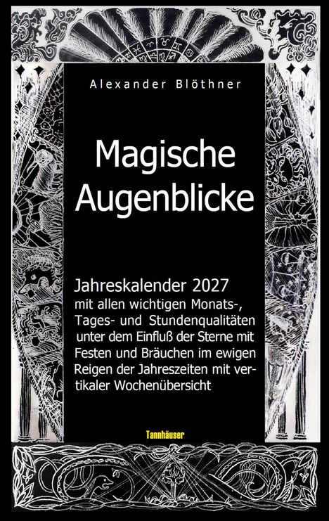 "Magische Augenblicke. Jahreskalender 2027." Im Hintergrund sind dekorative, mystische Muster und Symbole.