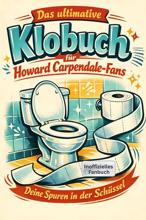 „Das ultimative Klobuch für Howard Carpendale-Fans. Inoffizielles Fanbuch. Deine Spuren in der Schüssel.“ Illustration einer Toilette.
