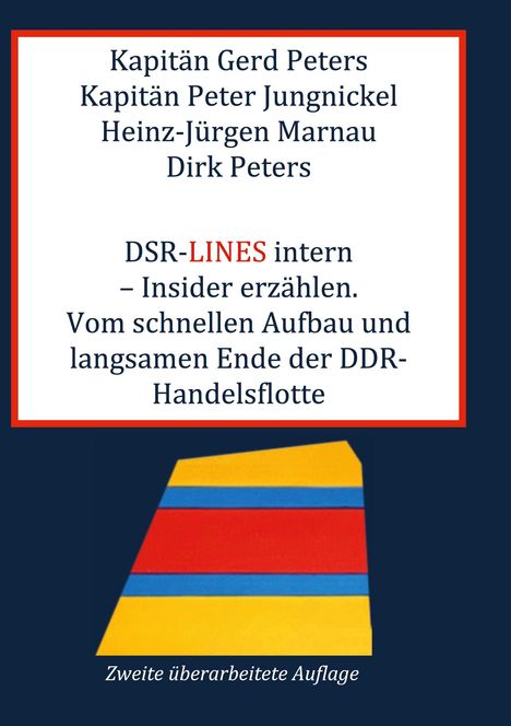Buchtitel mit Autoren. Eine bunte Flagge in Gelb, Rot, Blau. Text in einem weißen Rahmen auf dunkelblauem Hintergrund.