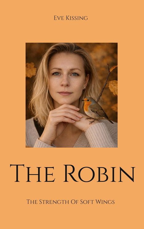 "Eve Kissing", "The Robin", "The Strength Of Soft Wings". Frau mit Rotkehlchen auf der Hand, herbstlicher Hintergrund.