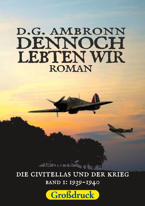 „D.G. Ambronn. Dennoch lebten wir. Roman. Die Civitellas und der Krieg, Band 1: 1939-1940.“ Zwei Flugzeuge am Himmel.
