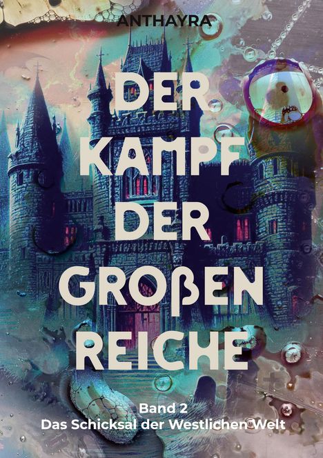"Der Kampf der großen Reiche", Band 2: Das Schicksal der Westlichen Welt. Eine düstere Fantasy-Illustration eines Schlosses.