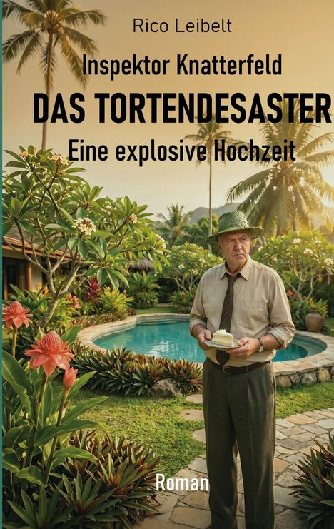 Rico Leibelt: Inspektor Knatterfeld - Das Tortendesaster. Eine explosive Hochzeit. Ein Mann mit Kuchen im tropischen Garten.