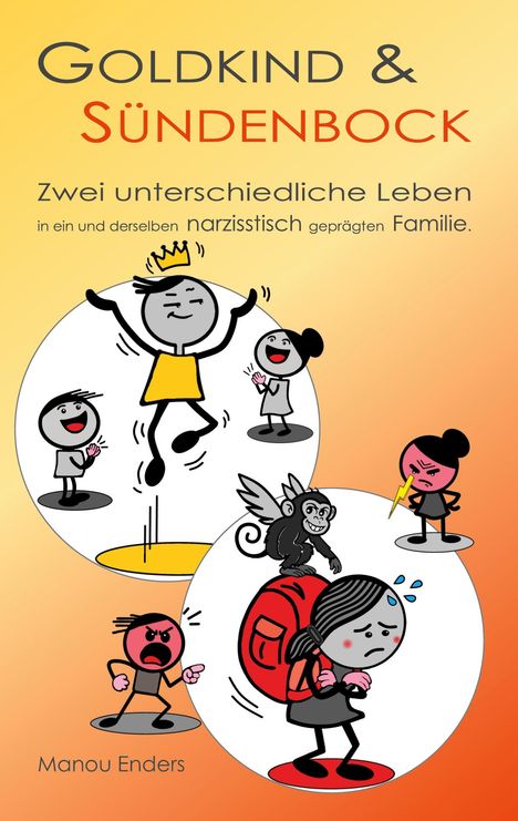 "Goldkind & Sündenbock: Zwei unterschiedliche Leben in ein und derselben narzisstisch geprägten Familie." Illustration.