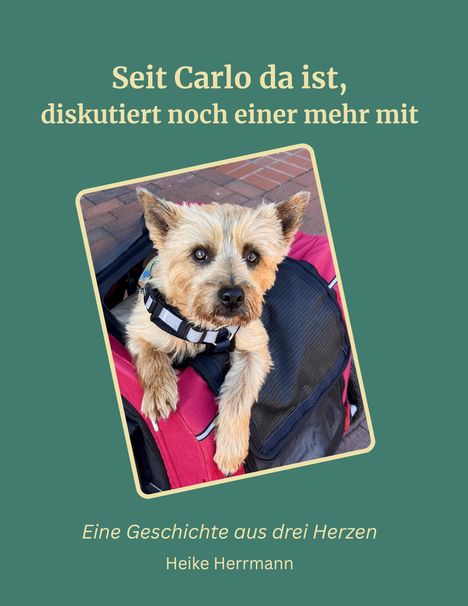 Seit Carlo da ist, diskutiert noch einer mehr mit. Eine Geschichte aus drei Herzen. Heike Herrmann. Ein Hund in einer Tasche.