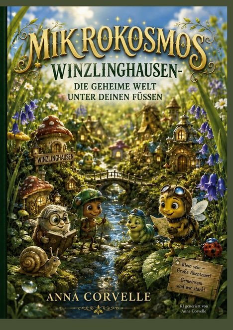 Titel: MikroKosmos Winzlinghausen - Die geheime Welt unter deinen Füßen. Bunte Insekten vor fantasievollen Miniaturen.