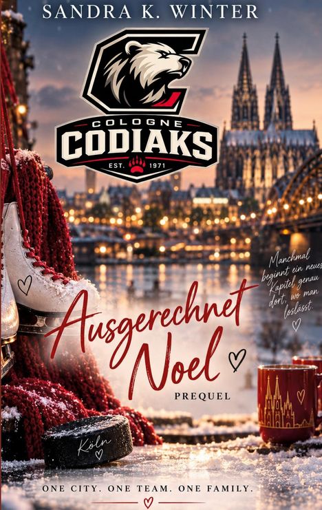 "Ausgerechnet Noel" Prequel, "One City. One Team. One Family." Schlittschuhe, Pullover, Dom, Teetasse, Eishockey-Puck.