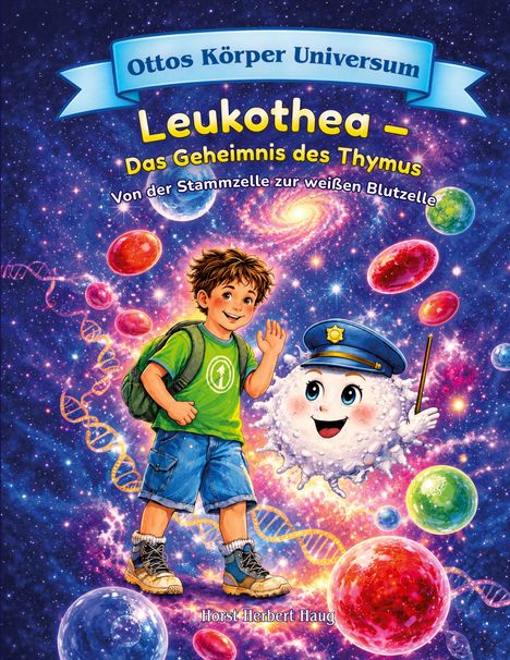 „Ottos Körper Universum: Leukothea – Das Geheimnis des Thymus. Von der Stammzelle zur weißen Blutzelle.“ Junge mit weißer Zelle.