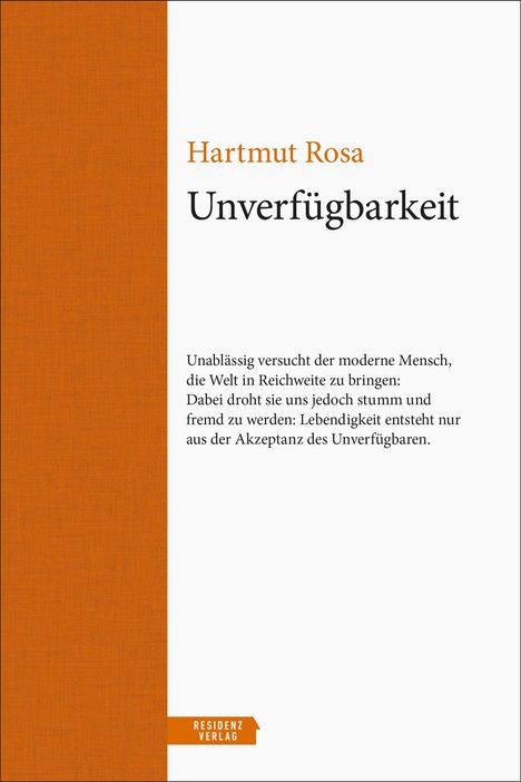 Hartmut Rosa: Unverfügbarkeit, Buch